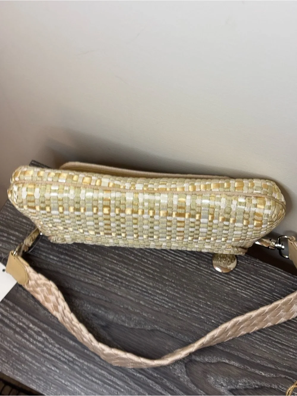 NWT The Sak Gen Flap Grosgrain Woven Shoulder Bag Beige Ivory Multi Style 100342